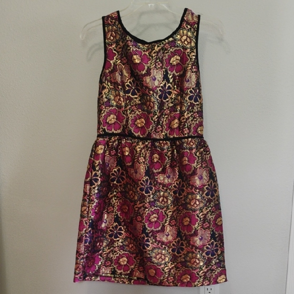 Xhilaration Dress in Pink and Gold Floral